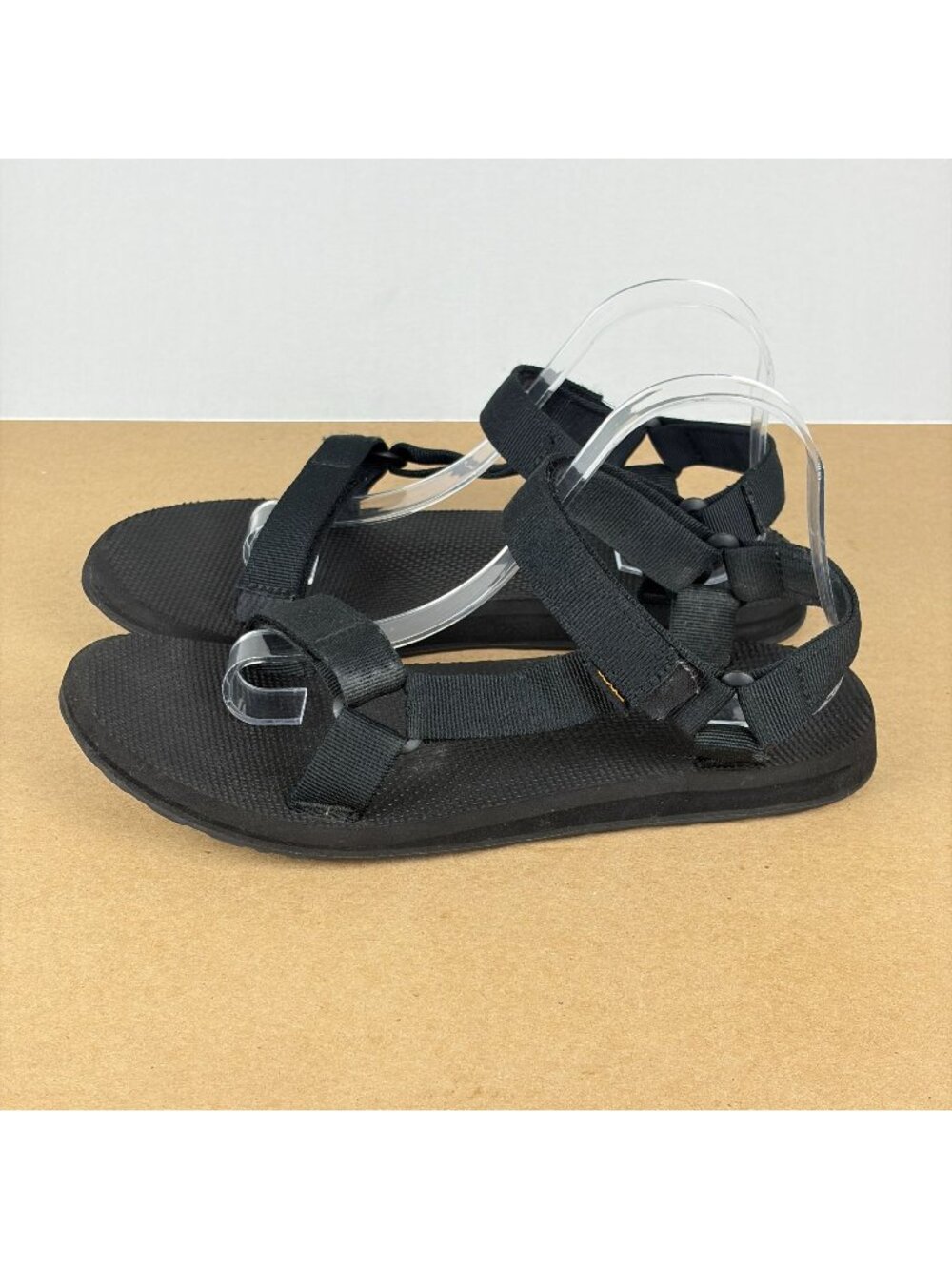 Teva Original Universal Sandals Womens 10 Black Hook and Loop Straps Comfort